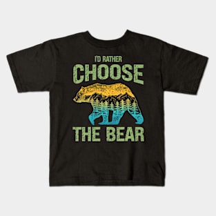 The Bear In Woods 2024 I Pick The Bear Women Kids T-Shirt